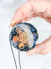 Black Tourmaline Merkaba Orgonite Pendant Black Cord