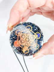 Black Tourmaline Merkaba Orgonite Pendant Black Cord