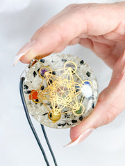 Moonstone Merkaba Orgonite Pendant Black Cord