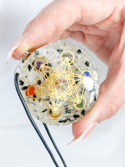 Moonstone Merkaba Orgonite Pendant Black Cord