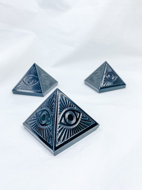 Black Obsidian All Seeing Eye Pyramid | Medium