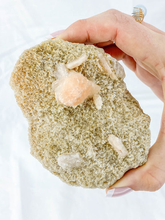 Stilbite Inclusions Cluster 356g