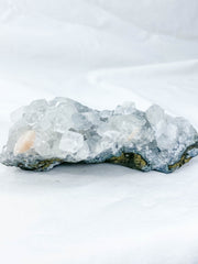 Apophyllite Glass Cluster with Chalcedony Stilbite 304g