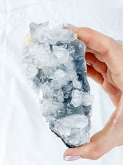 Apophyllite Glass Cluster with Chalcedony Stilbite 304g