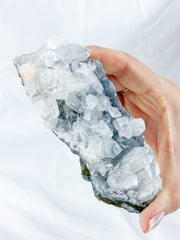 Apophyllite Glass Cluster with Chalcedony Stilbite 304g