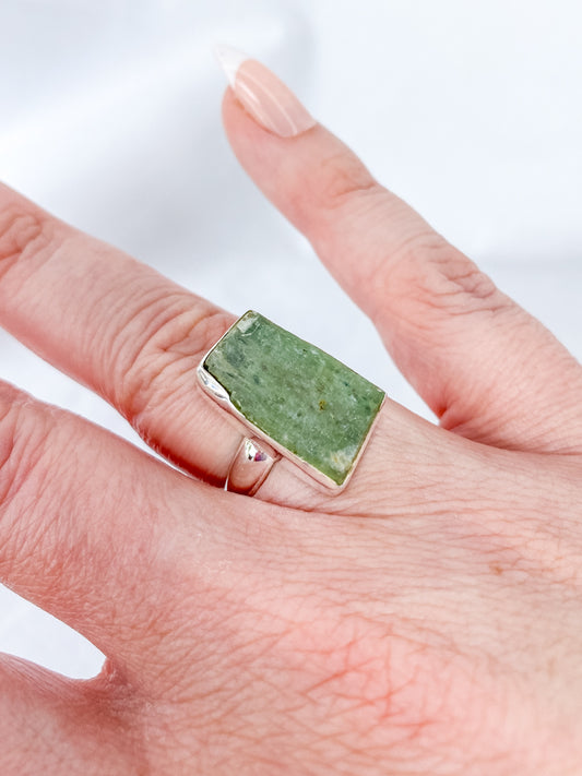 Green Kyanite Sterling Silver Ring