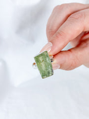 Green Kyanite Sterling Silver Ring