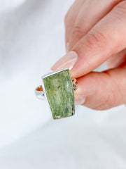 Green Kyanite Sterling Silver Ring