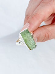 Green Kyanite Sterling Silver Ring