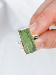 Green Kyanite Sterling Silver Ring