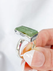 Green Kyanite Sterling Silver Ring