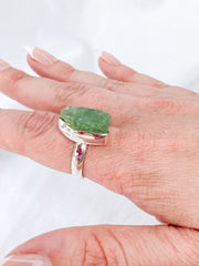 Green Kyanite Sterling Silver Ring