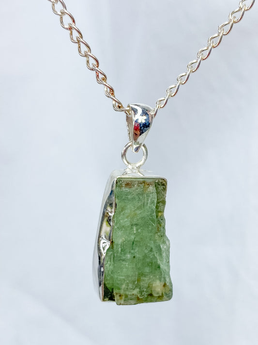 Green Kyanite Sterling Silver Pendant
