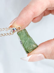 Green Kyanite Sterling Silver Pendant