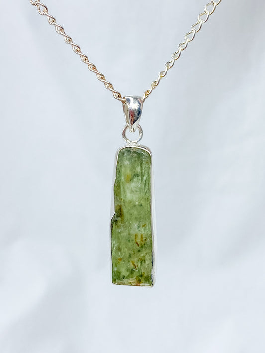 Green Kyanite Sterling Silver Pendant