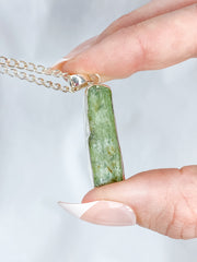 Green Kyanite Sterling Silver Pendant