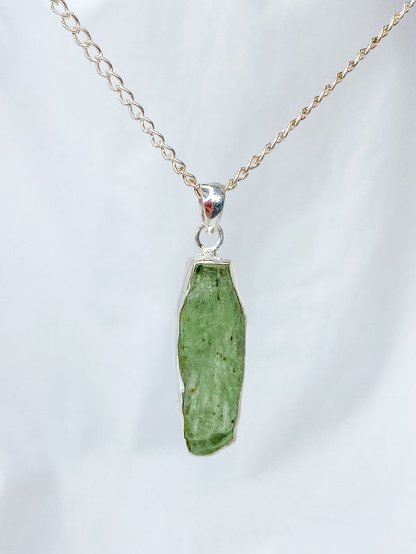 Green Kyanite Sterling Silver Pendant