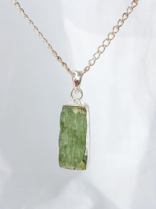 Green Kyanite Sterling Silver Pendant