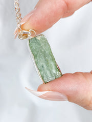 Green Kyanite Sterling Silver Pendant