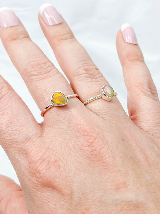 Ethiopian Opal Sterling Silver Ring