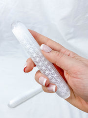 Selenite Seed Of Life Wand Rounded