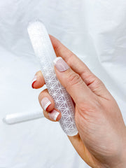 Selenite Seed Of Life Wand Rounded