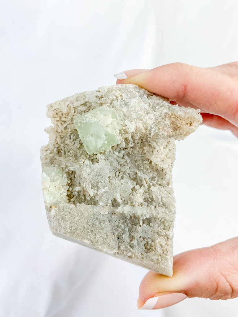 Fluorite on Matrix Cluster Mineral Specimen 65g