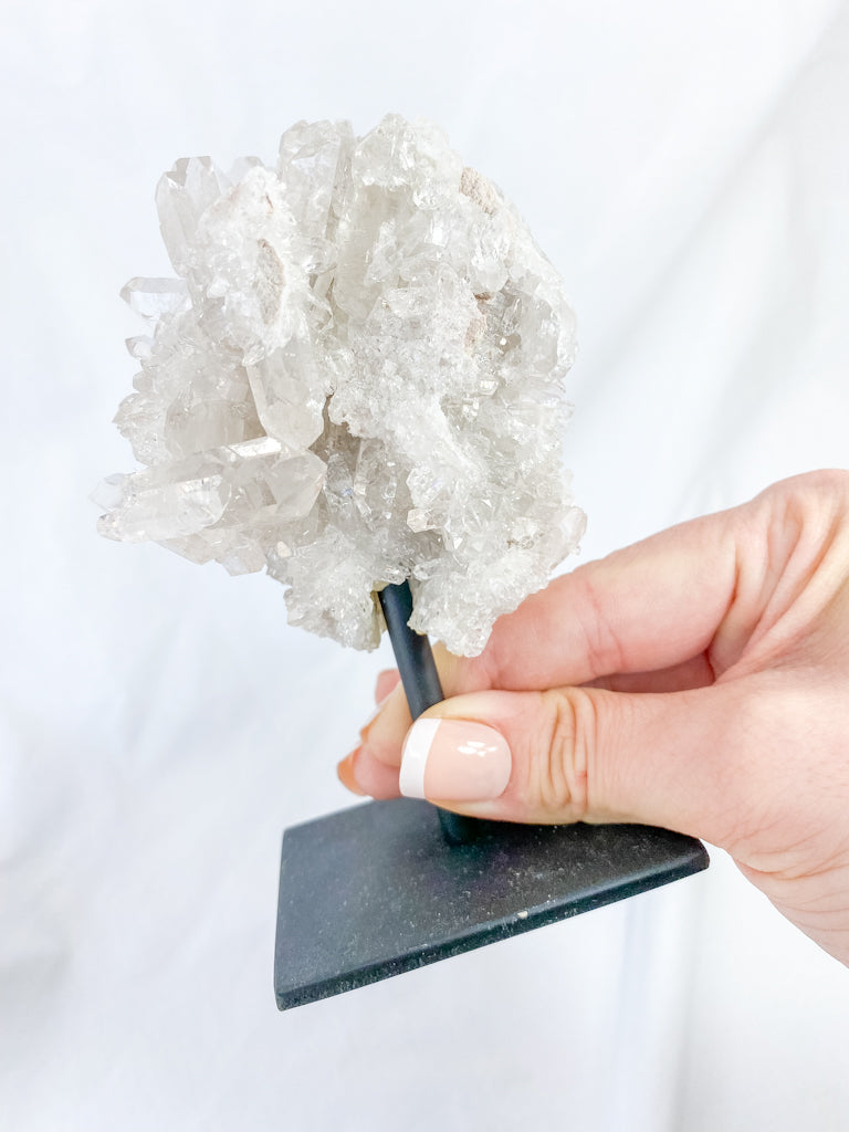 Clear Quartz Cluster on Stand 340g