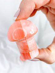Onyx Orange Mushroom Carving