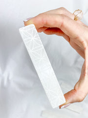 Selenite Seed of Life Natural Wand | Small