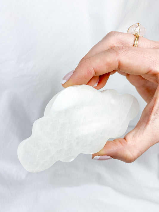 Selenite Cloud Plate | Large