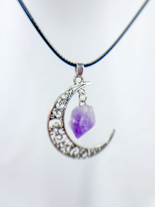 New Moon Amethyst Pendant