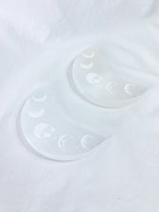 Selenite New Moon & Moon Phases Plate | Large