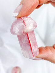 Onyx Pink Mushroom Carving