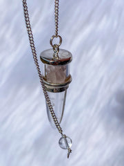 Clear Quartz and Rose Quartz Pendulum