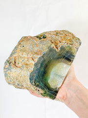 Agate and Died Quartz CutBase Geode 5.1kg