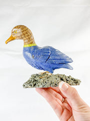 Peruvian Crystal Duck on Pyrite Cluster Carving 800g