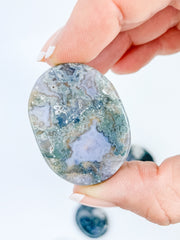 Moss Agate Worry Stone