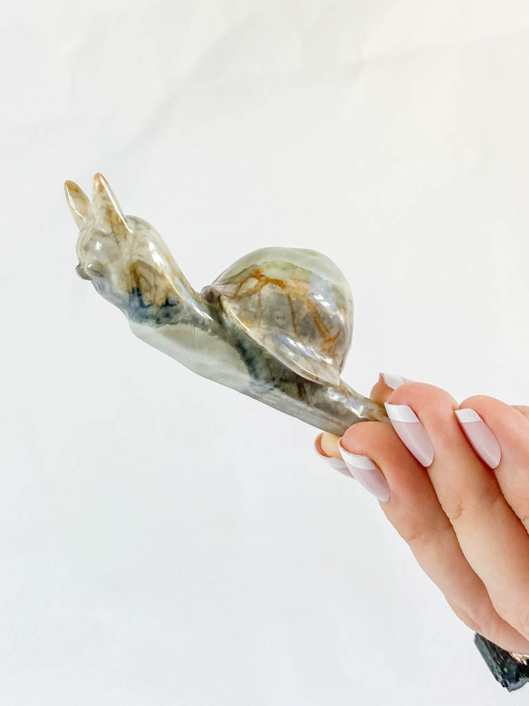 Jasper Snail Carving