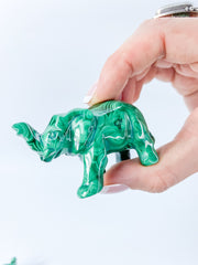 Malachite Elephant Carving