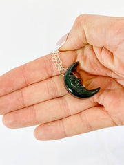 Black Obsidian New Moon Pendant