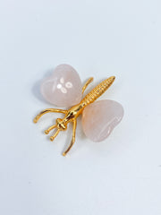 Rose Quartz Dragonfly Carving