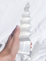 Selenite Unicorn Horn | Large