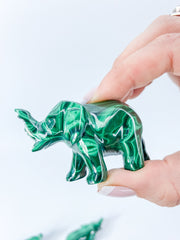 Malachite Elephant Carving
