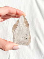 Smoky Quartz Flame with Black Rutile Inclusions 177g