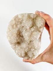 Apophyllite Cluster with Druzy Inclusions 840g