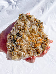 Frosted Citrine Cluster with Inclusions 1kg