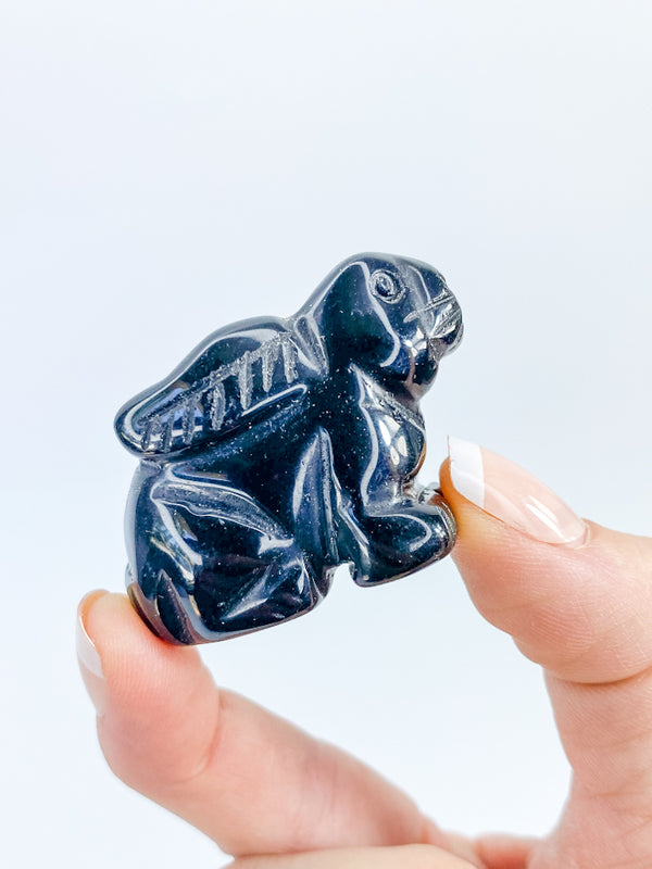 Black Obsidian Rabbit Carving