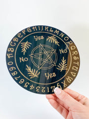 Ouija Pendulum Divination Disc | Black Acrylic
