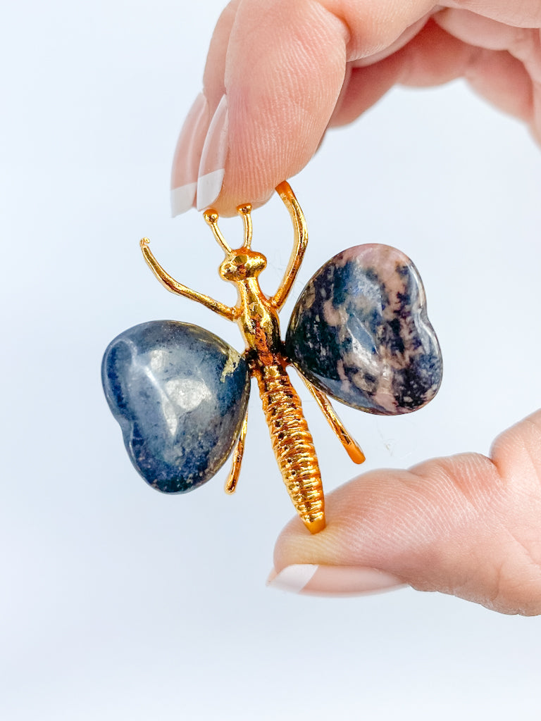Rhodonite Dragonfly Carving